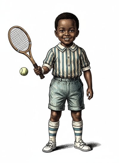 My Sweet Tennis Champ 🎾 - Victorian Illustration