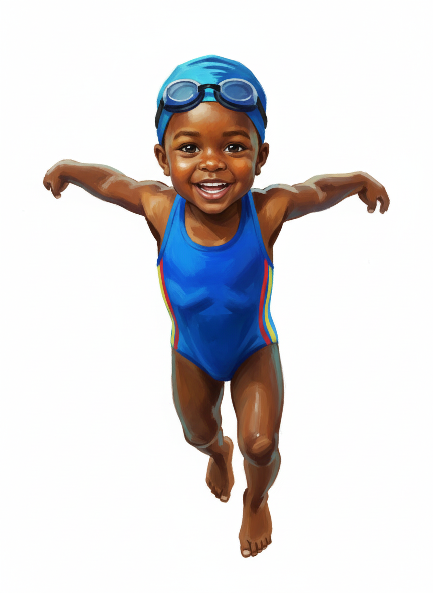 Anthony the Aqua Tot - Impressionist Painting