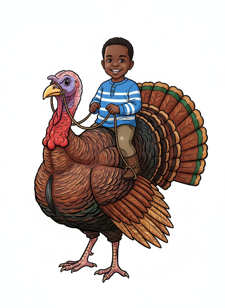Anthony the Turkey Rider - Classic Coloring Book