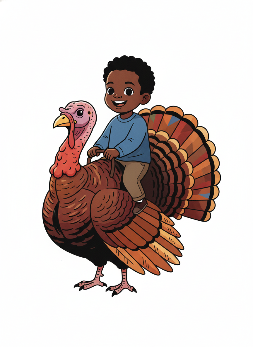 Anthony the Turkey Rider - Minimalist