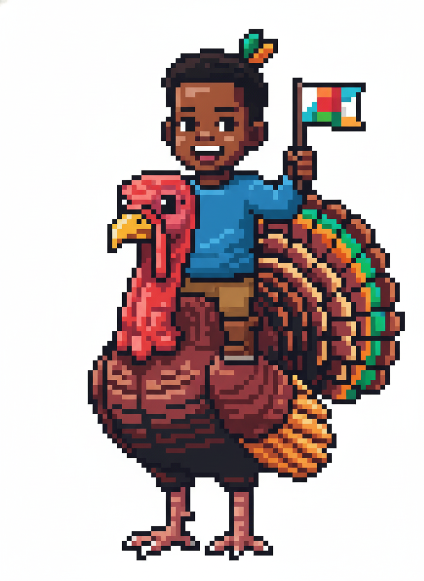 Anthony the Turkey Rider - Pixel Art