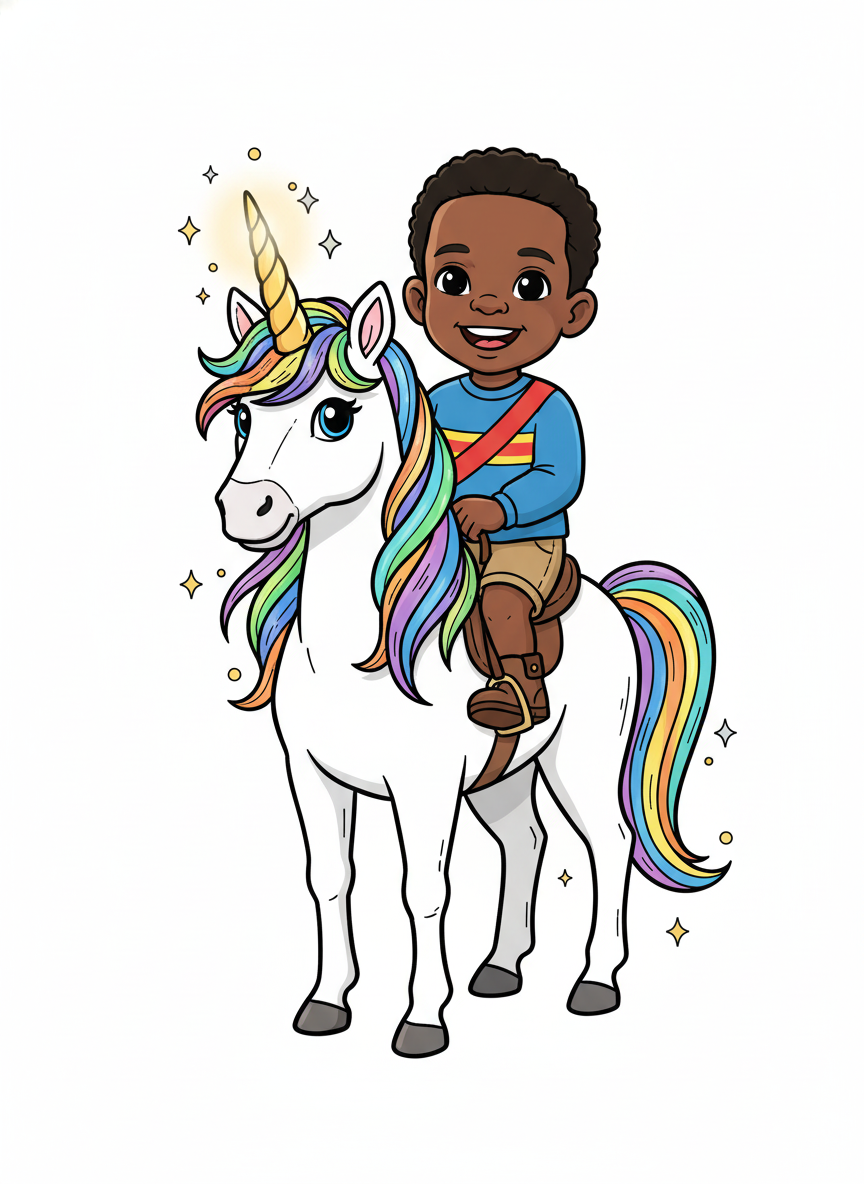 Anthony the Unicorn Rider - Classic Coloring Book