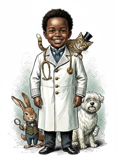 My Baby the Vet 🐾 - Victorian Illustration