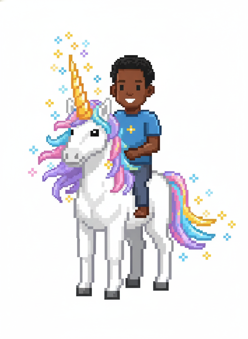 Anthony the Unicorn Rider - Pixel Art