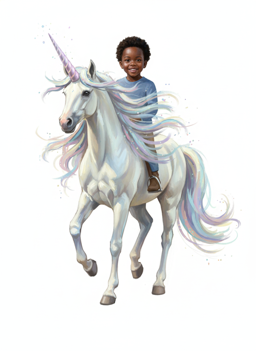 Anthony the Unicorn Rider - Impressionist Painting