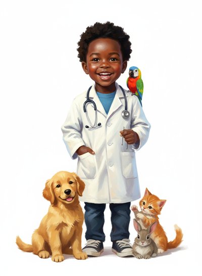 My Baby the Vet 🐾 - Impressionist Painting