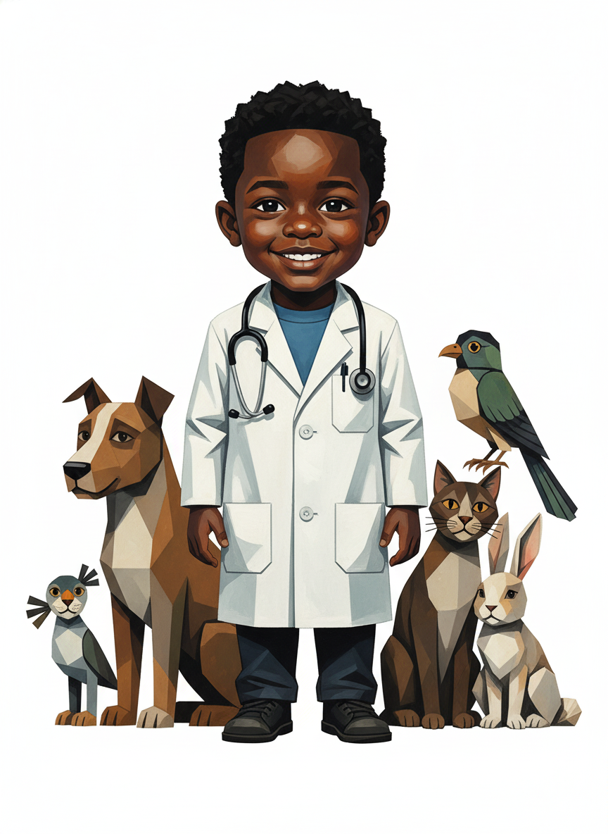 Anthony the Animal Doctor - Cubist Painting