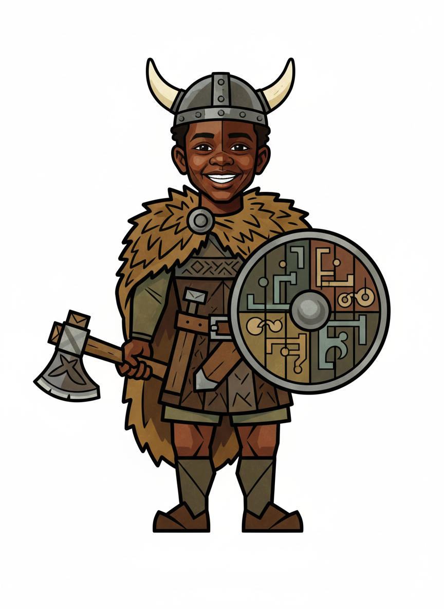 Anthony the Brave Viking - Cubist Painting