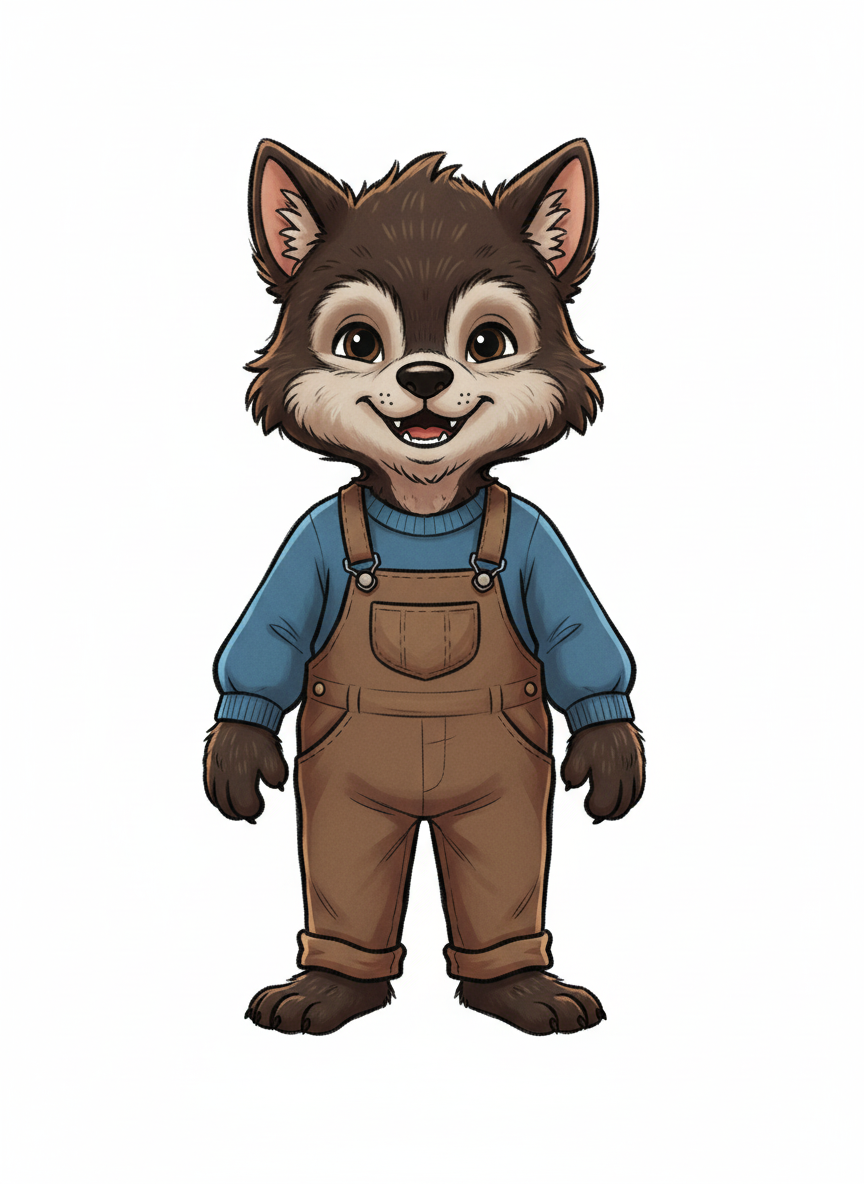 Anthony the Fluffy Wolf - Vintage Storybook