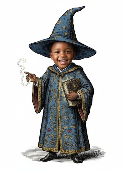 My Baby the Wizard 🌟 - Victorian Illustration