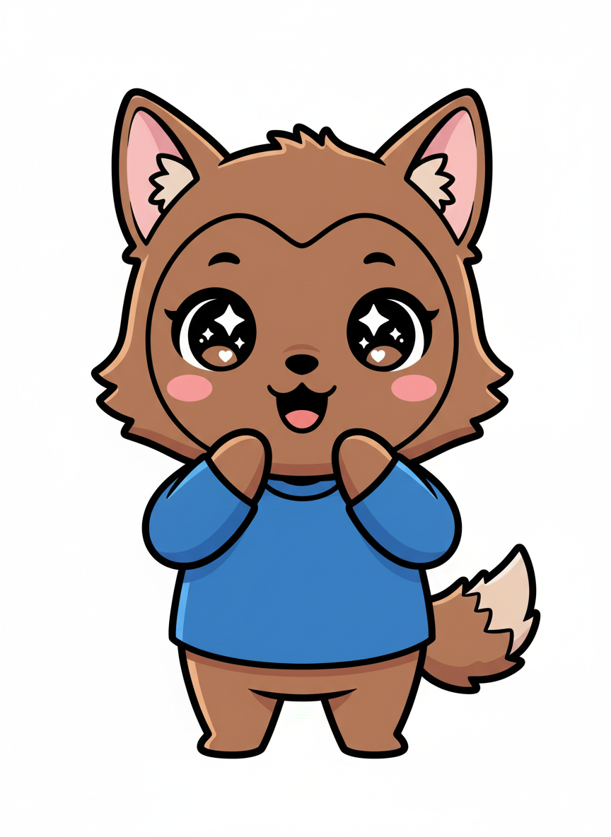 Anthony the Wolfpup - Kawaii Cute