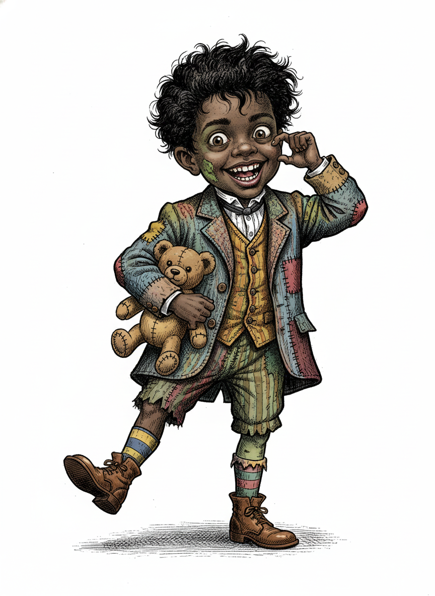 Anthony the Zombiekins - Victorian Illustration