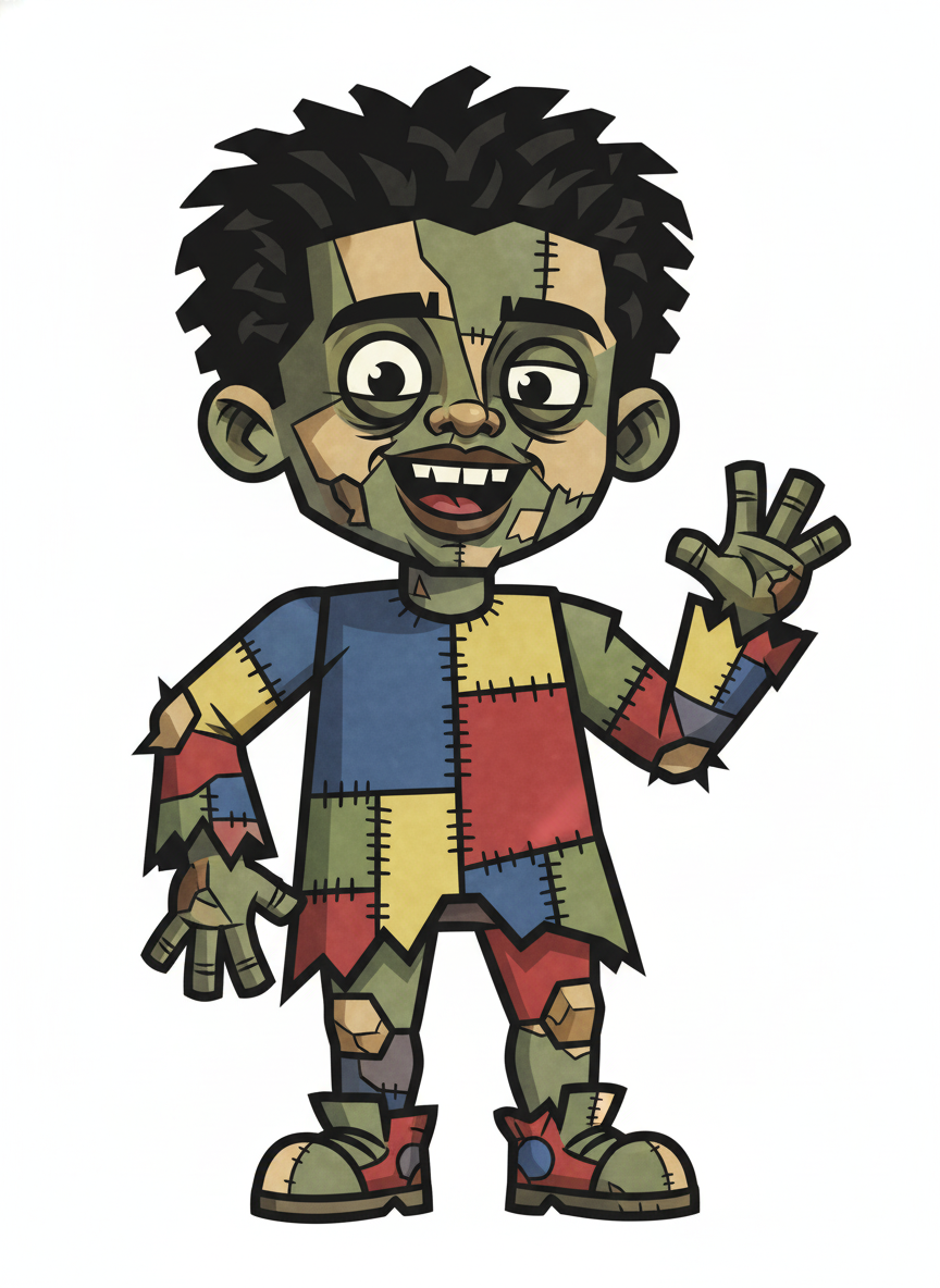 Anthony the Zombiekins - Cubist Painting