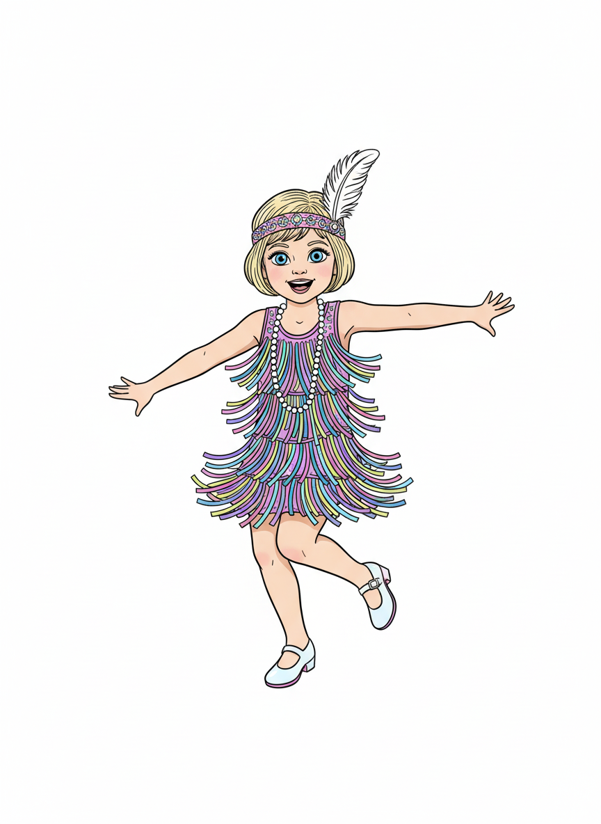 Ashley the Jazzy Flapper - Classic Coloring Book