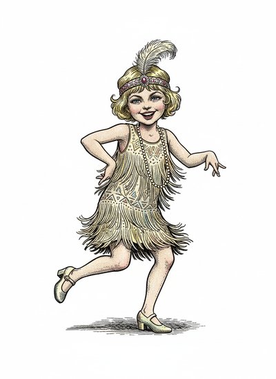 Ashley the Flapper 💃 - Victorian Illustration