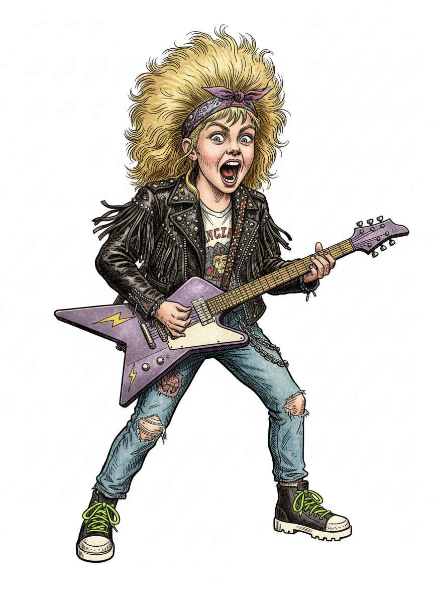 Ashley the Rock Star - Victorian Illustration