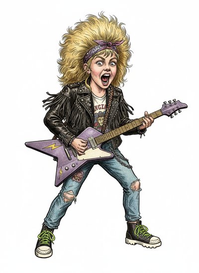 My Girl's Rockin' 80s Adventure 🎸 - Victorian Illustration