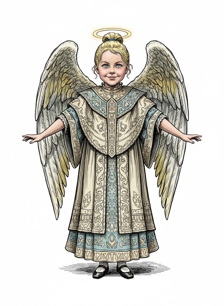Ashley the Angel - Victorian Illustration