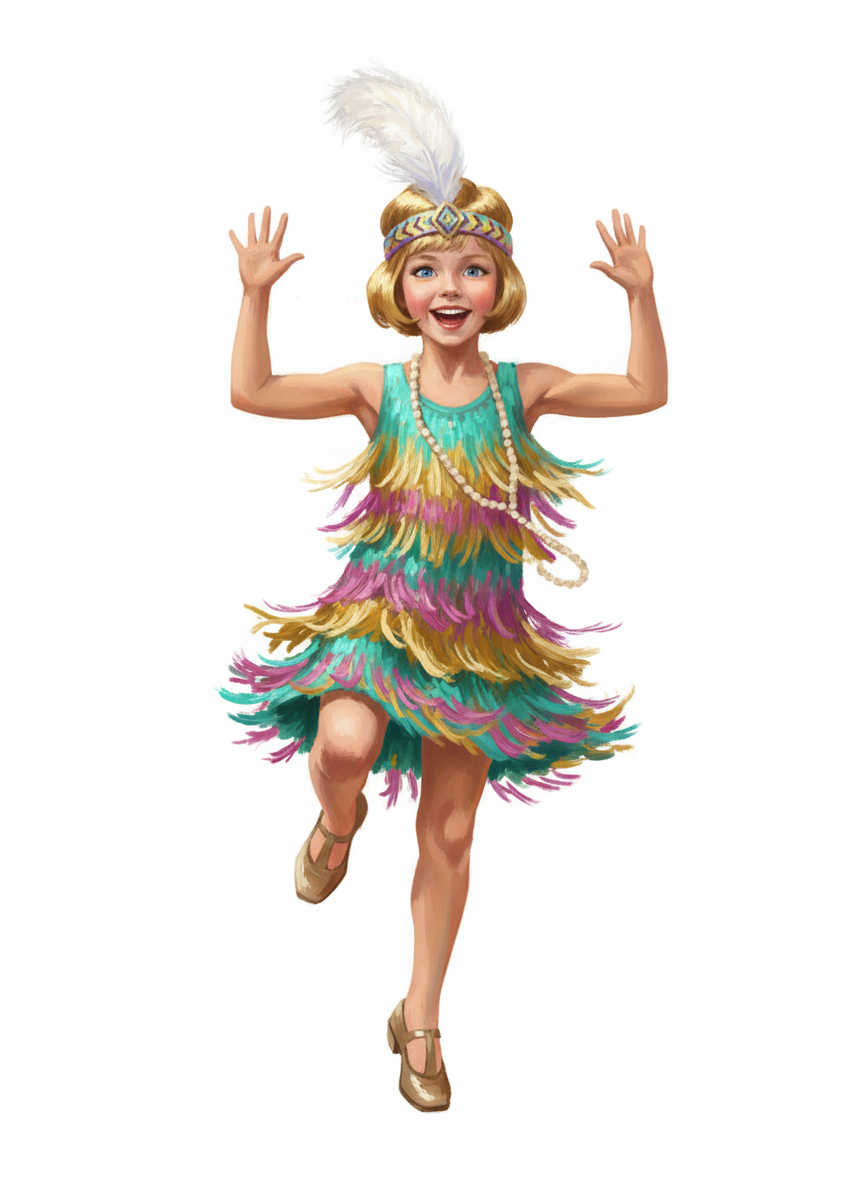 Ashley the Jazzy Flapper - Impressionist Painting