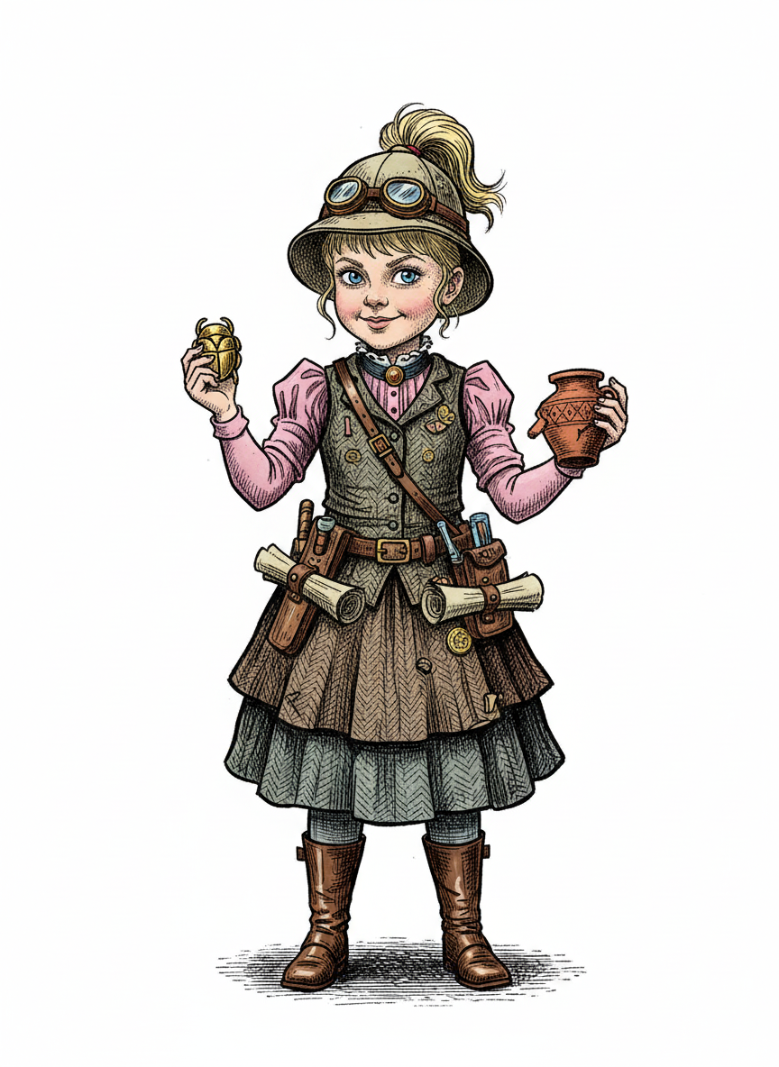 Ashley the Explorer - Victorian Illustration
