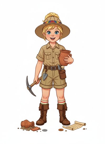 Ashley's Archaeologist Adventures 🌟 - Vintage Storybook