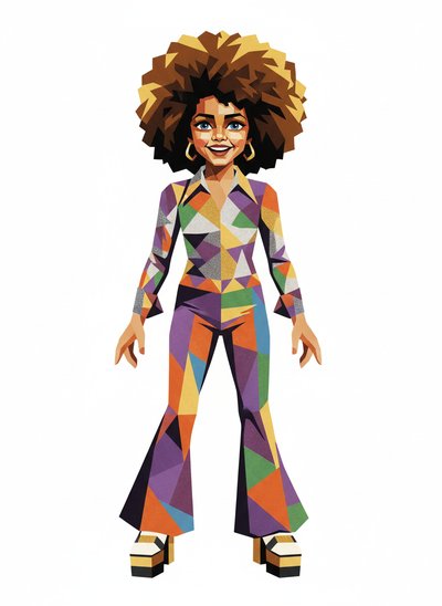 Ashley's Groovy Disco Dreams 🌟 - Cubist Painting