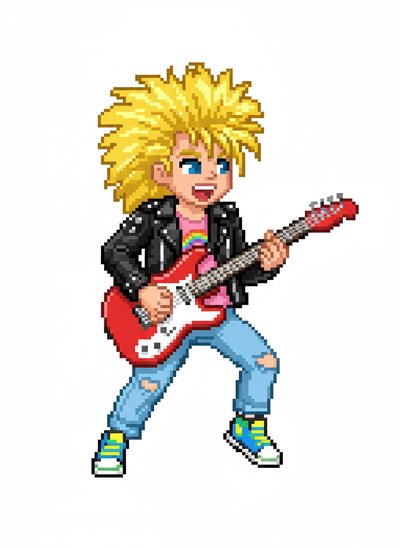 My Girl's Rockin' 80s Adventure 🎸 - Pixel Art
