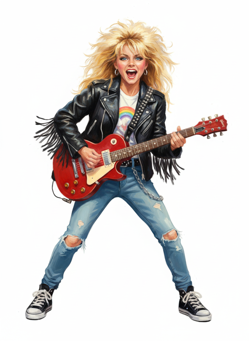 Ashley the Rock Star - Impressionist Painting