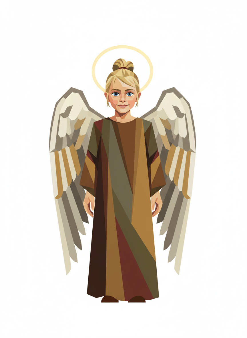 Ashley the Angel - Cubist Painting