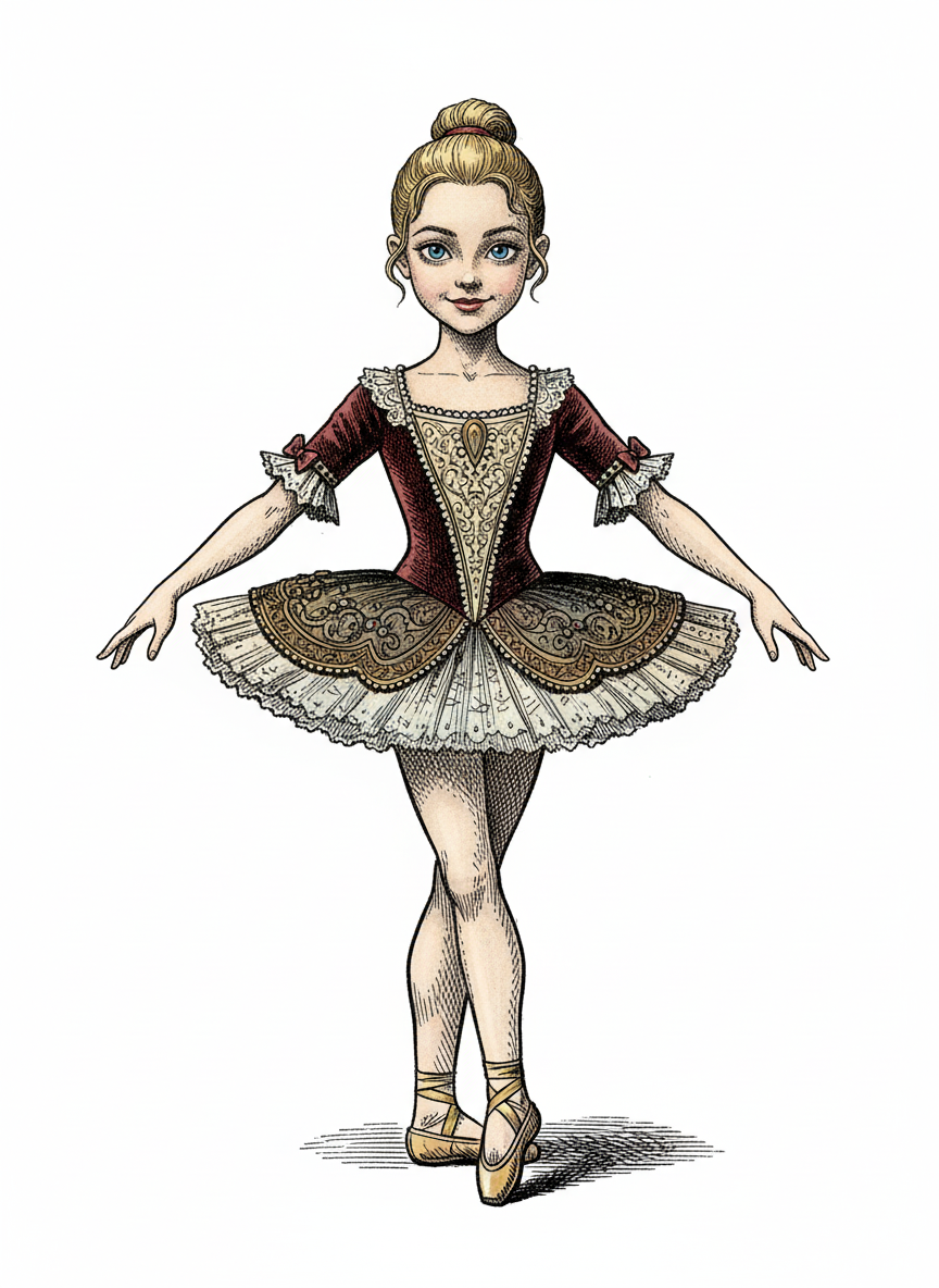 Ashley the Ballet Star - Victorian Illustration