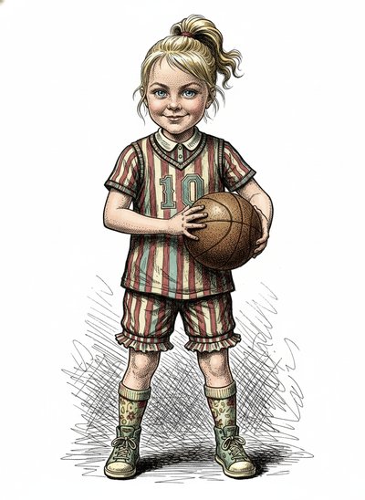 Ashley the Basketball Star 🌟 - Victorian Illustration