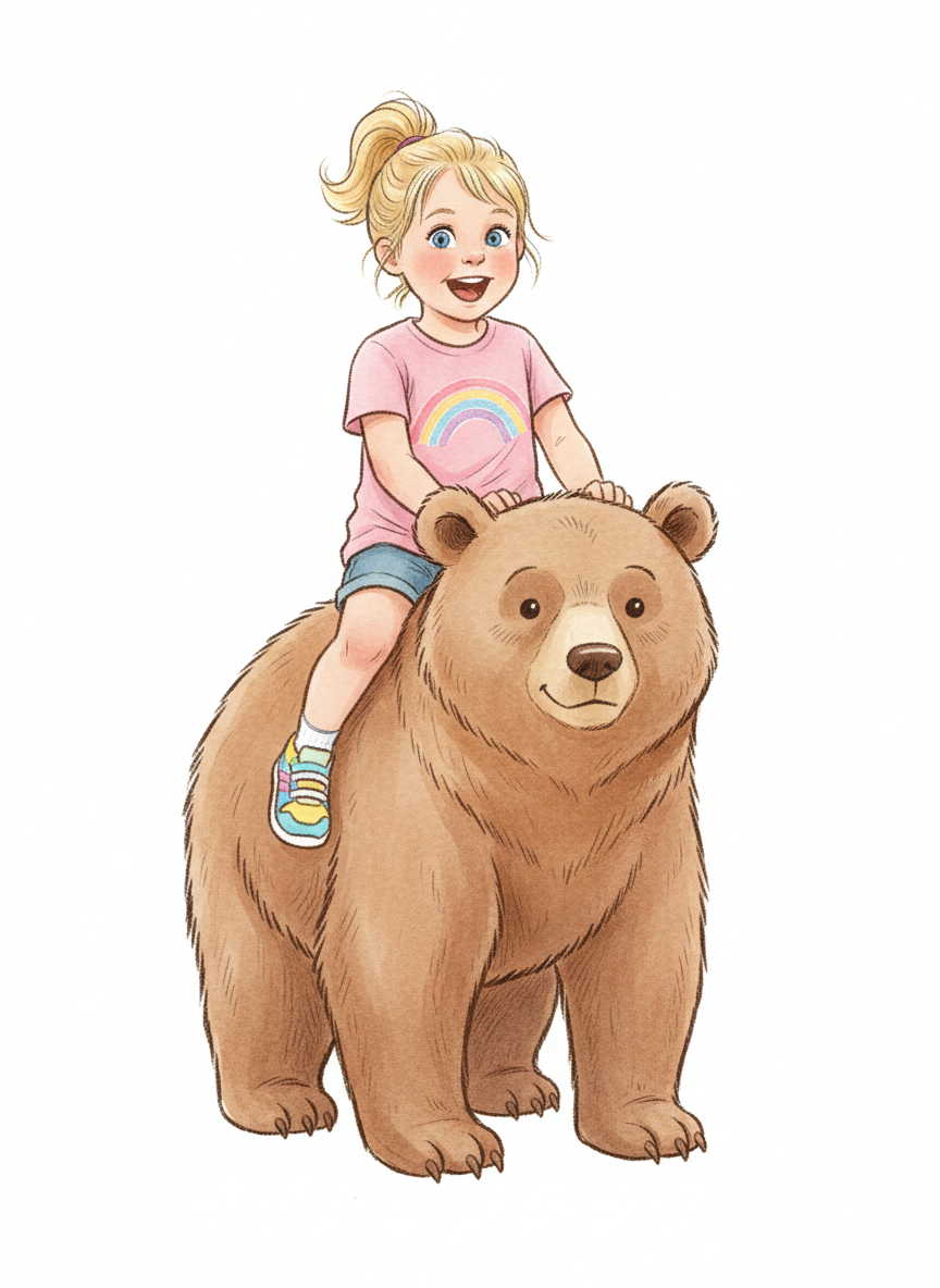 Ashley the Bear Rider - Gentle Pencil