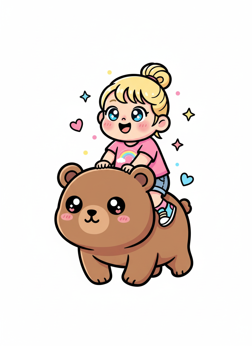 Ashley the Bear Rider - Kawaii Cute