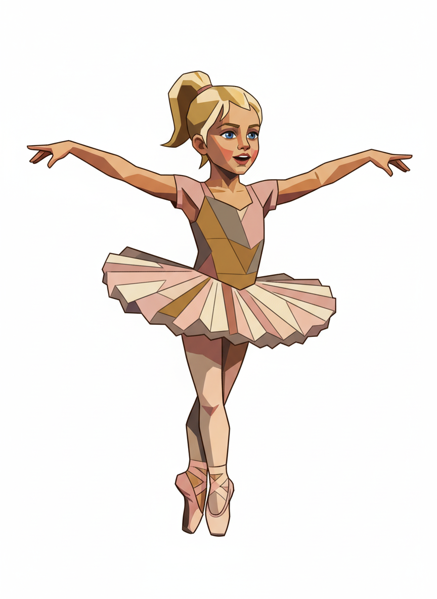 Ashley the Ballet Star - Cubist Painting