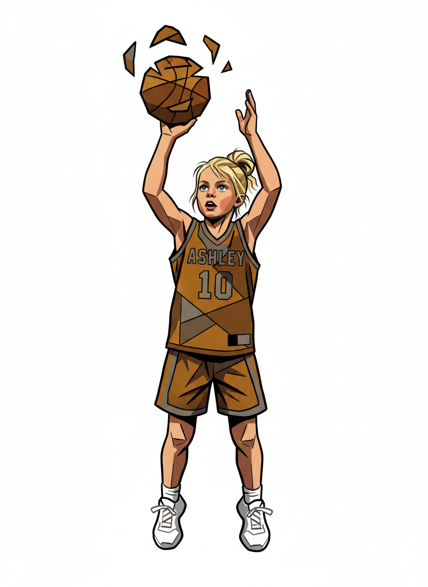 Ashley the Baller - Cubist Painting