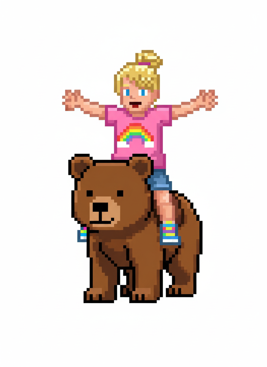 Ashley the Bear Rider - Pixel Art