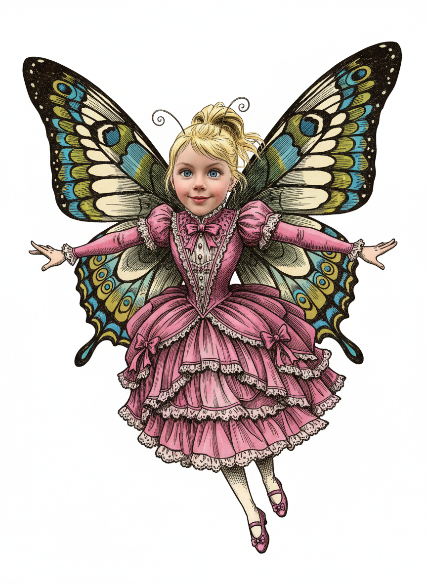 Flutterby Ashley - Victorian Illustration
