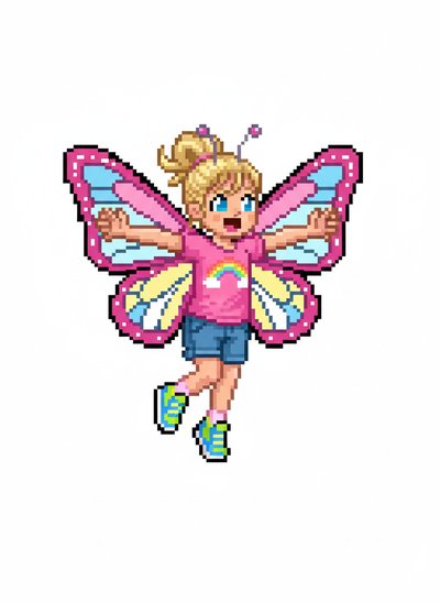 Ashley’s Butterfly Adventure 🦋 - Pixel Art