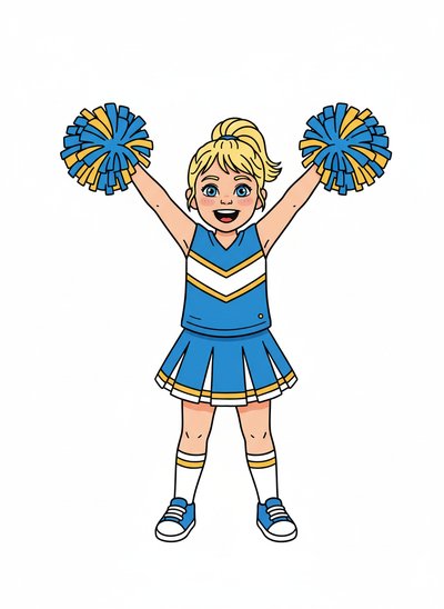 Ashley's Cheerleading Adventure 🎀 - Classic Coloring Book