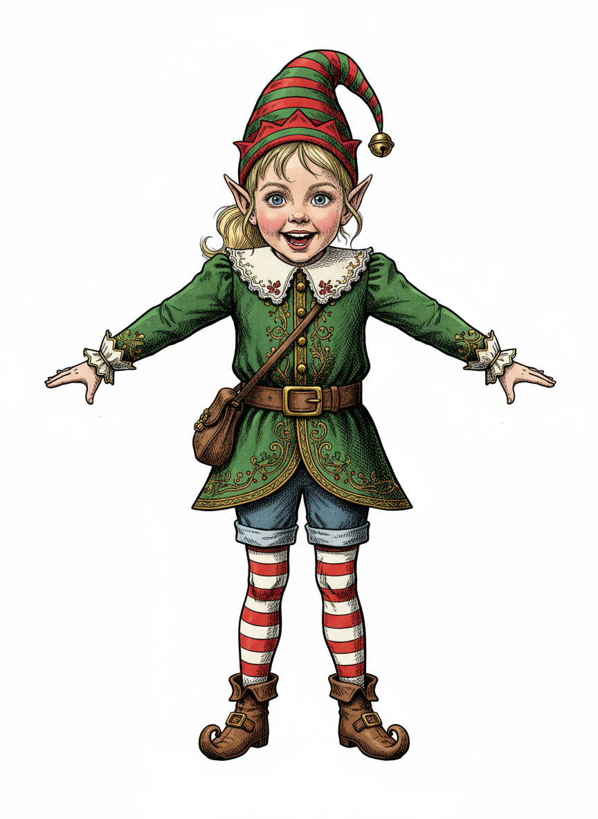 Ashley the Elf - Victorian Illustration
