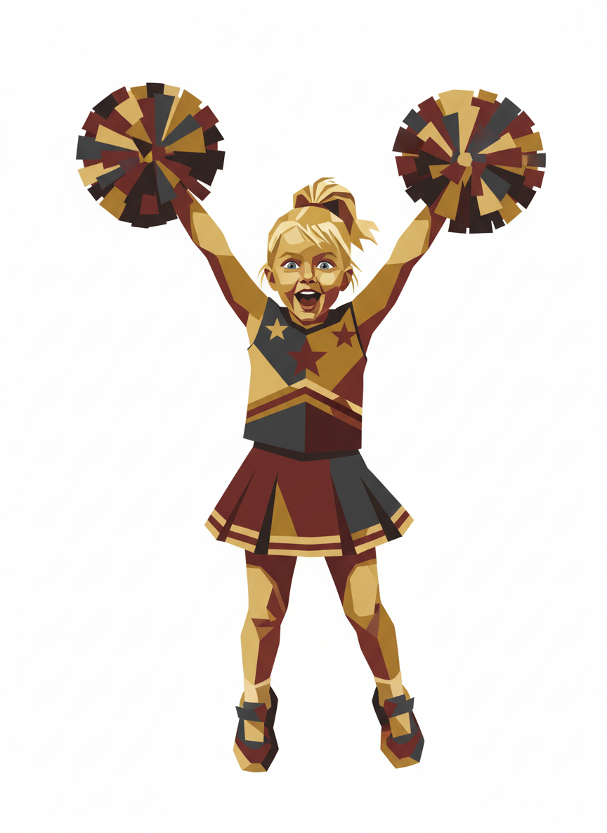 Cheerleader Ashley - Cubist Painting