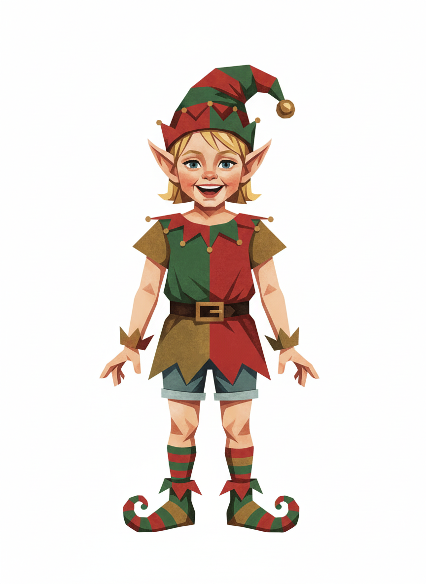 Ashley the Elf - Cubist Painting