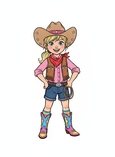 My Little Cowgirl Adventure 🤠 - Classic Coloring Book