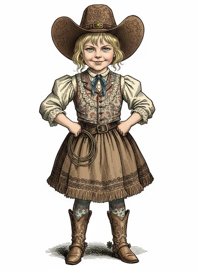 My Little Cowgirl Adventure 🤠 - Victorian Illustration