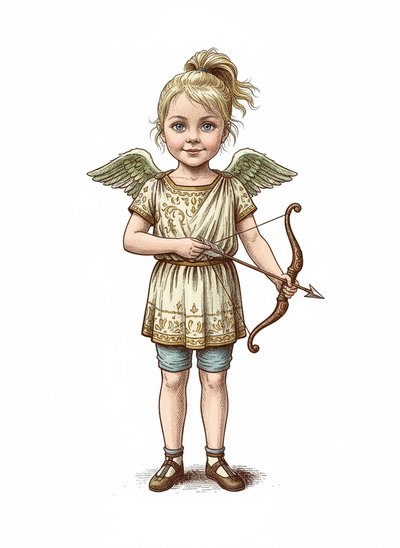 My Girl's Cupid Adventures 💘 - Victorian Illustration