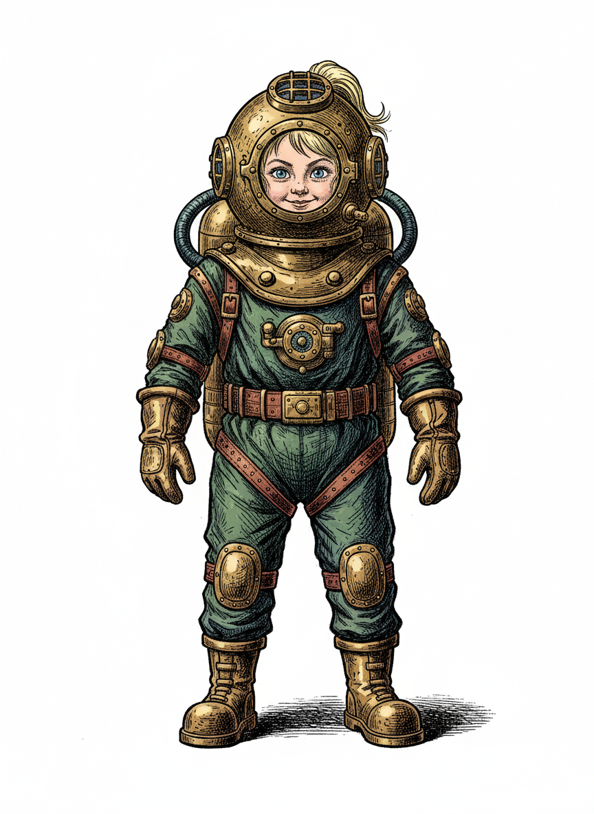 Diver Ashley - Victorian Illustration