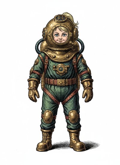 Ashley's Underwater Adventures 🌊 - Victorian Illustration