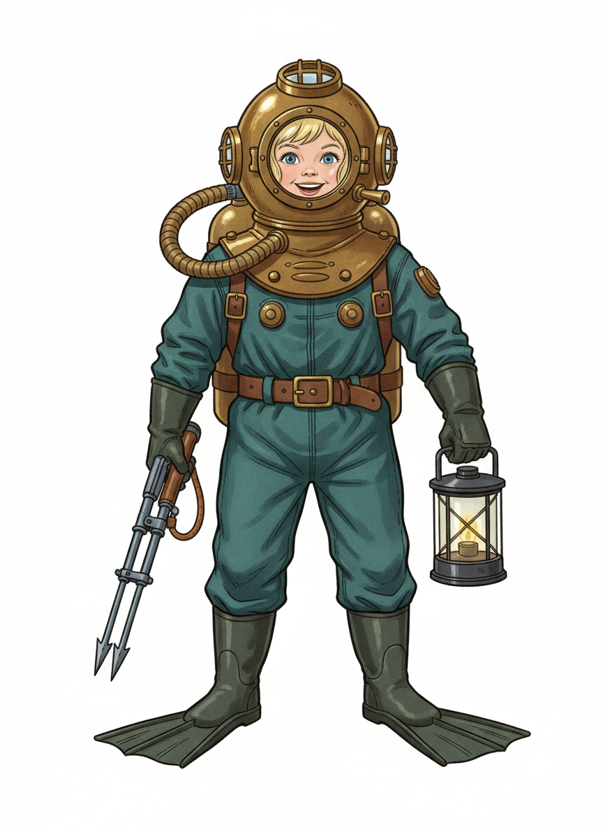 Diver Ashley - Vintage Storybook