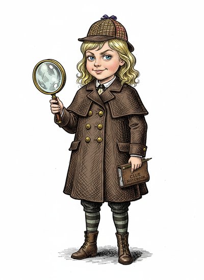 Ashley the Detective's Adventures 🕵️‍♀️ - Victorian Illustration