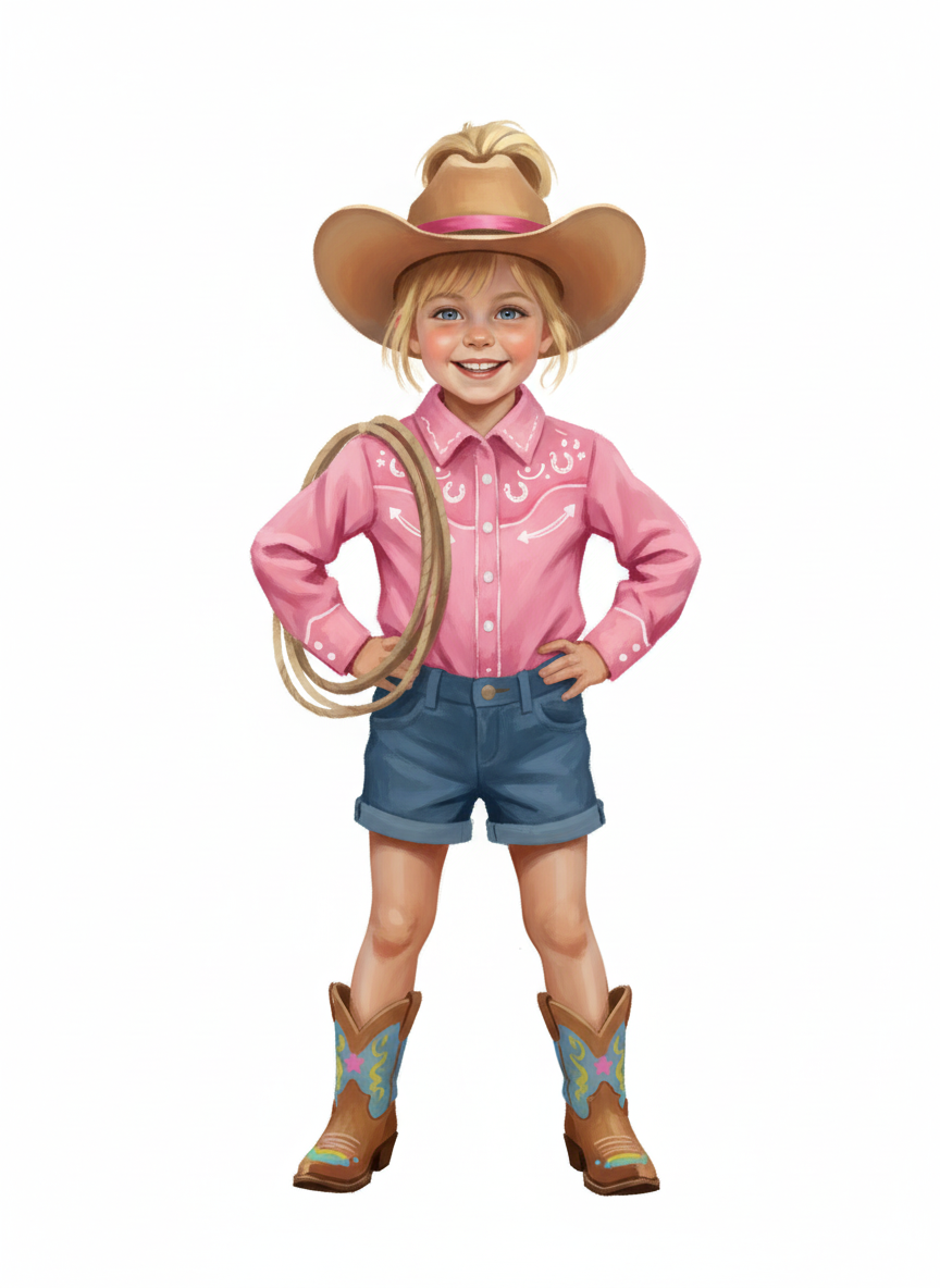 Ashley the Cowpoke Princess - Impressionist Painting